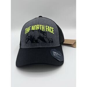 The North Face Mens Mudder Trucker Black Mesh Hat Cap BEAR Classic Snap NEW NWT